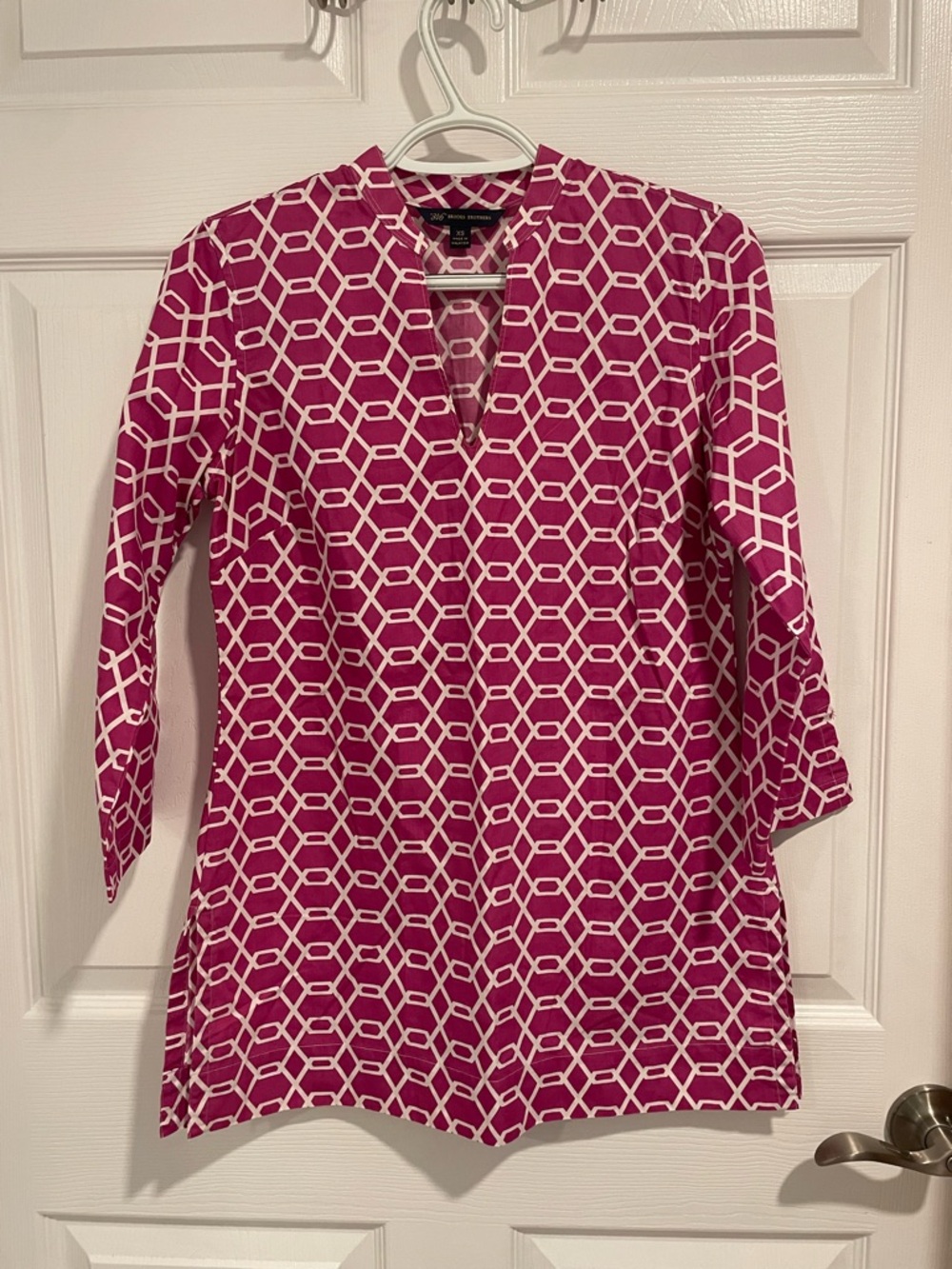 Pink Geometric Tunic Top Brooks Brothers size XS